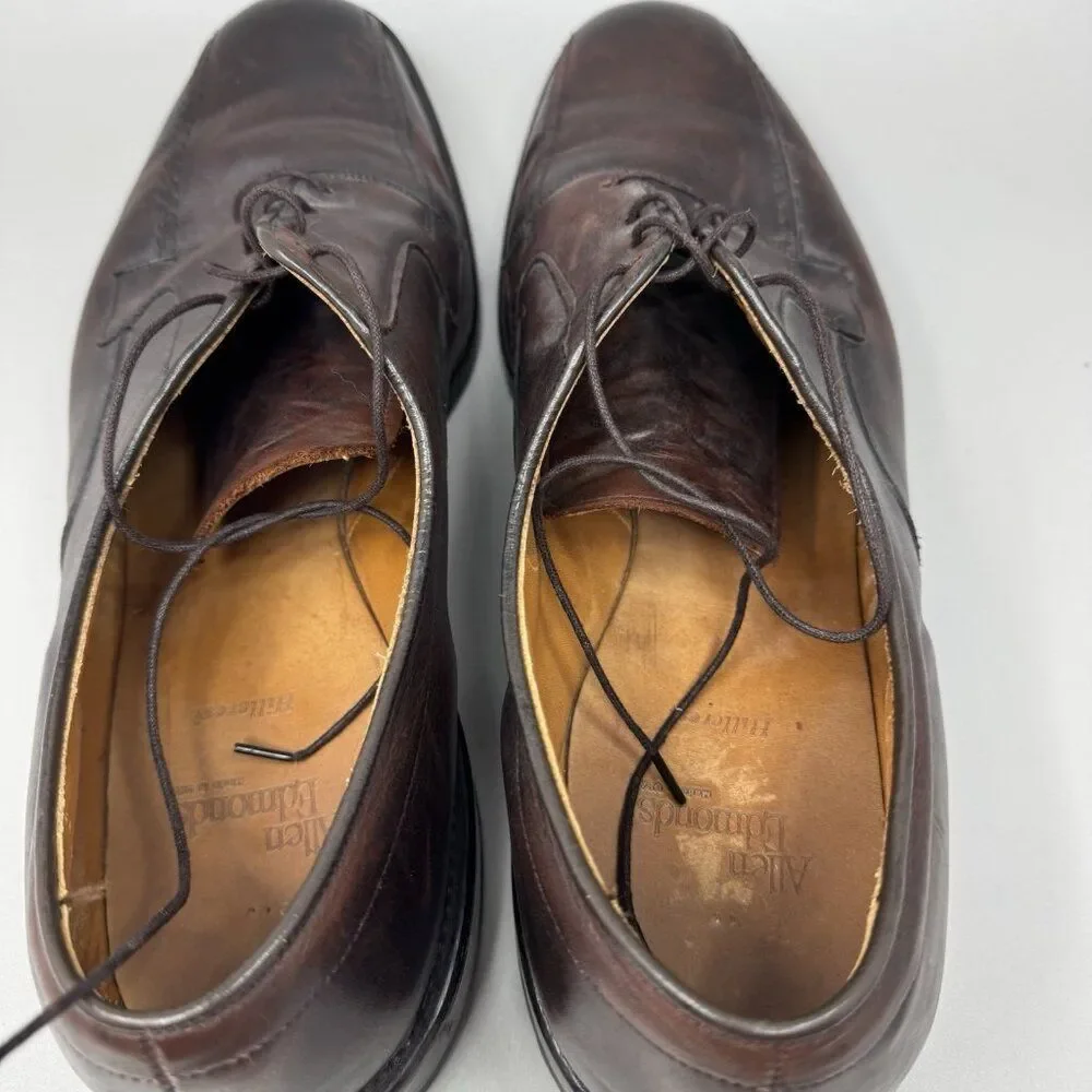Allen Edmonds Hillcrest Apron Toe Derby Mens Size 15D Brown Leather Dress Shoe